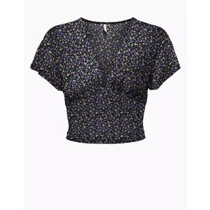 Only Black Floral Crop Top